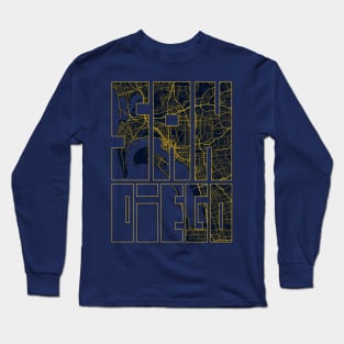 San Jose, USA City Map Typography - Gold Art Deco Long Sleeve T-Shirt